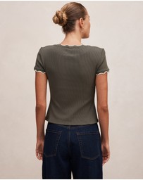 Forever New - Rebecca Scallop Trim T-shirt