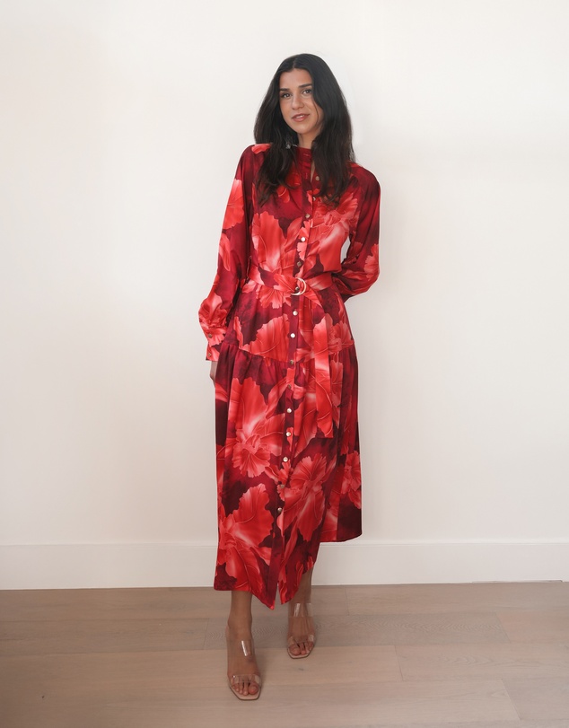 Esther & Co - Zirella Dress - Red Floral