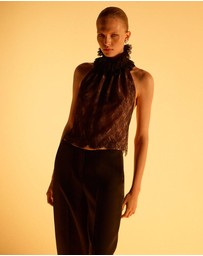 M.N.G - Lace Top With Ruff Collar