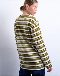TOPSHOP - Stripe Long Sleeve Slouchy Skater Tee
