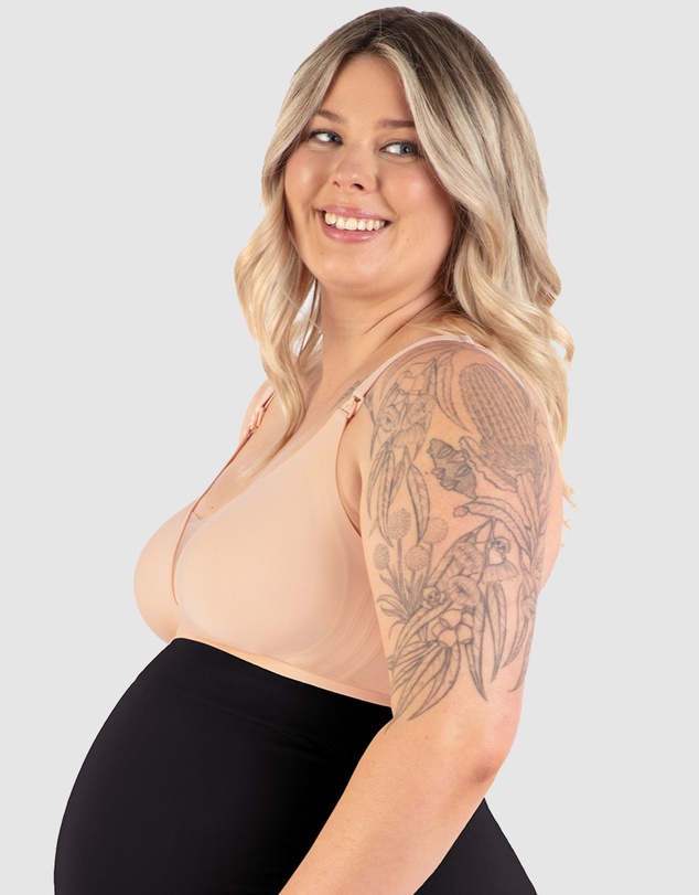 B Free Intimate Apparel - Invisible Mesh Maternity & Nursing Padded Bra (C-D-DD-E-F-G) Cup