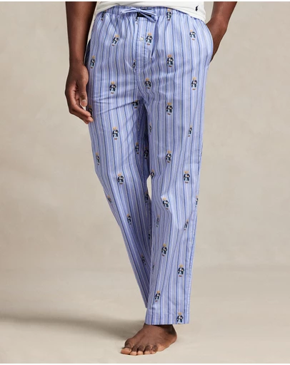 Polo Ralph Lauren - Polo Bear Striped Cotton Pajama Pants