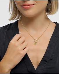 Elli Jewelry - Necklace Women Sun Zirconia White 925 Sterling Silver Gold Plated