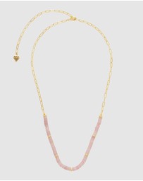 Wanderlust + Co - Rose Quartz Blush Gold Necklace