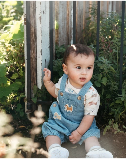 Purebaby - Denim Overall Set-Kids-Babies