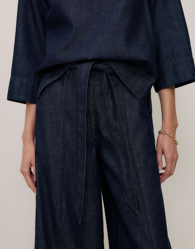 Trenery - Soft Denim Culotte in Rinse Wash