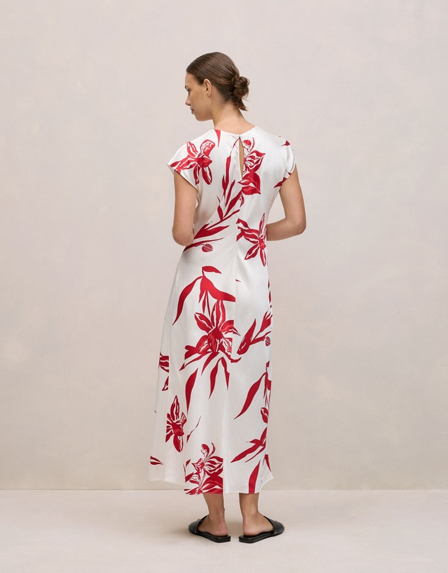 Trenery - Wild Iris Twist Front Column Dress in White