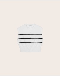 IDA+S - Lena Striped Button Up Top