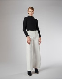 DRICOPER DENIM - Velika Ivory Wide Leg Trousers