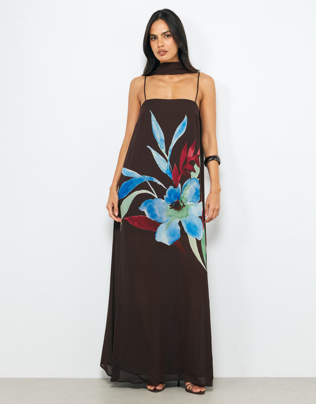 AERE - Isla Scarf Maxi Dress