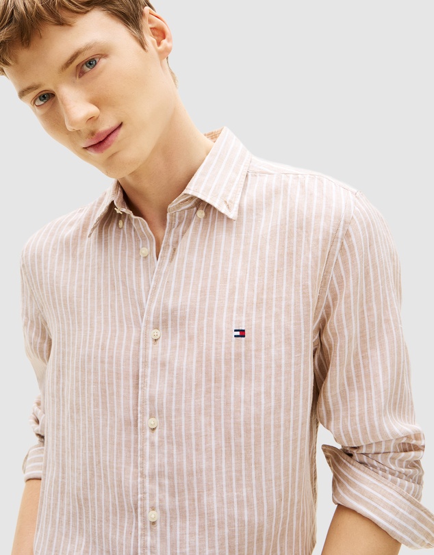 Tommy Hilfiger - Regular Fit Bengal Stripe Pure Linen Shirt