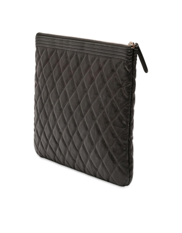 Pre-Loved by Azura Reborn - Pre-Loved Medium Quilted Caviar Boy O Case Clutch