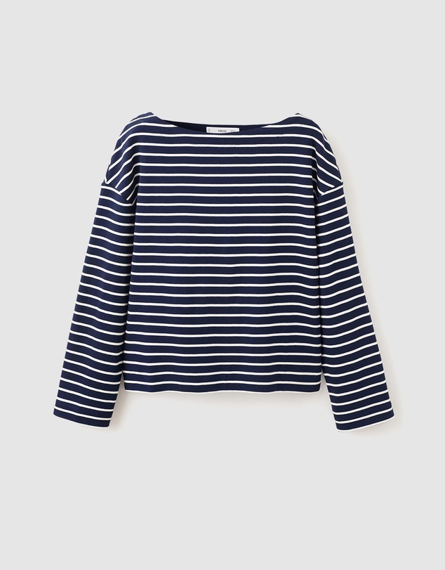 M.N.G - Striped Boat Neck Sweatshirt