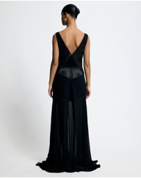Lover - Priya Deep V Contrast Maxi Dress
