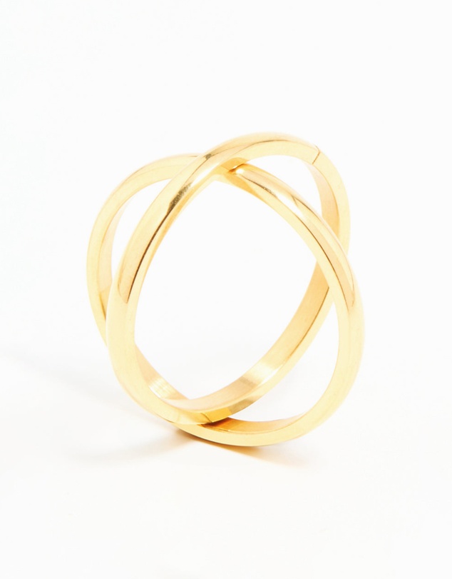 Lovisa - Waterproof Gold Plated Stainless Steel Intertwined Stacked Ring