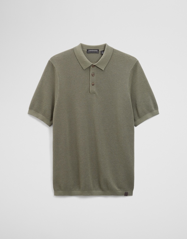Country Road - Short Sleeve Good Earth Cotton Pique Knit Polo