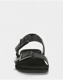 Vionic - Reese Back Strap Sandal - Black Tumbled Leather