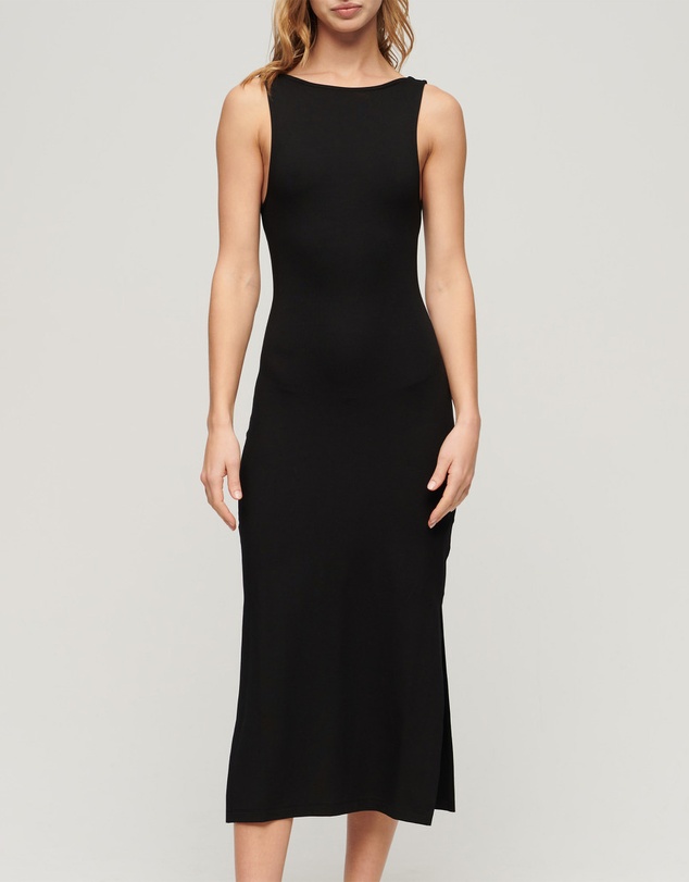 Superdry - Jersey Twist Back Midi Slim Fit Dress