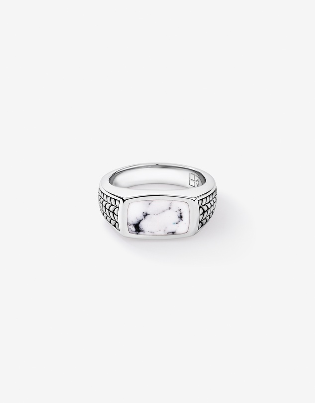 Michael Hill - Howlite Signet Ring in Sterling Silver