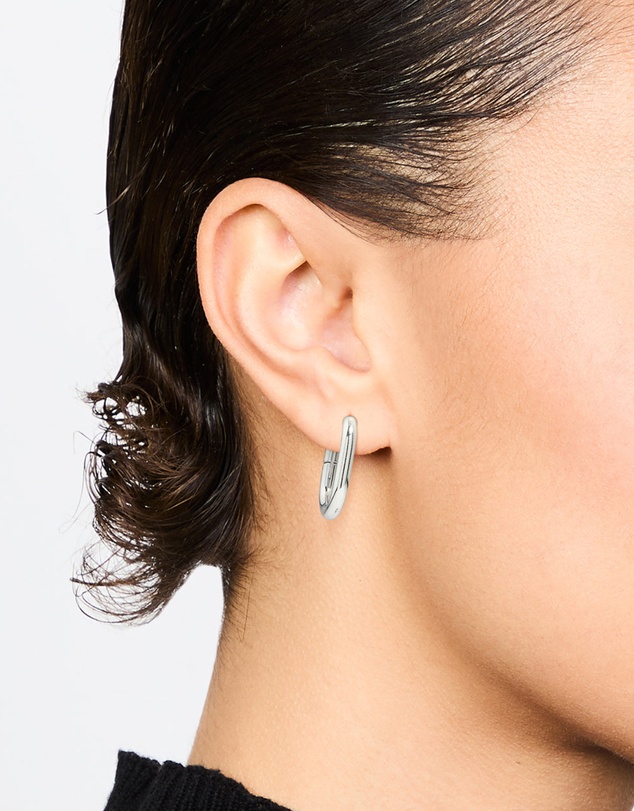 Lovisa - Waterproof Stainless Steel Plain Oval Huggie Hoop Earrings