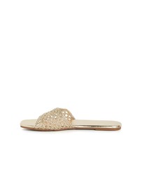 City Chic - Wide Fit Weave Flat Slide