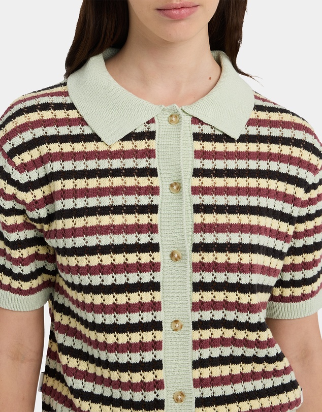 Element - Womens Crochet Stripes Polo Shirt