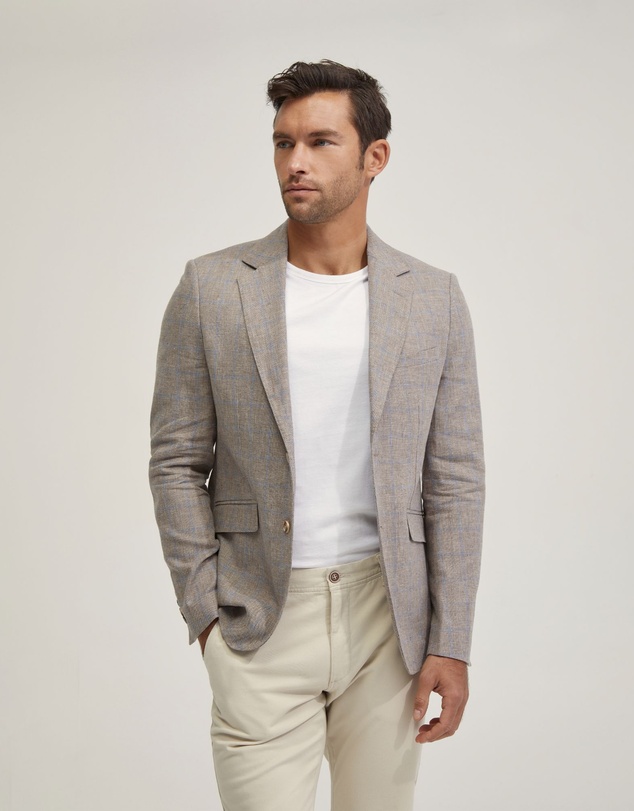 Oxford - Blake Linen Blend Check Blazer