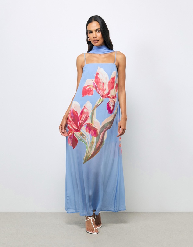 AERE - Rosalee Scarf Maxi Dress