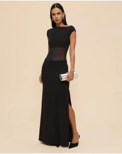CHANCERY - Samia Short Sleeve Sheer Maxi Dress