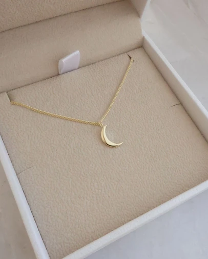 Luna Rae - Gold Vermeil - Classic Crescent Necklace