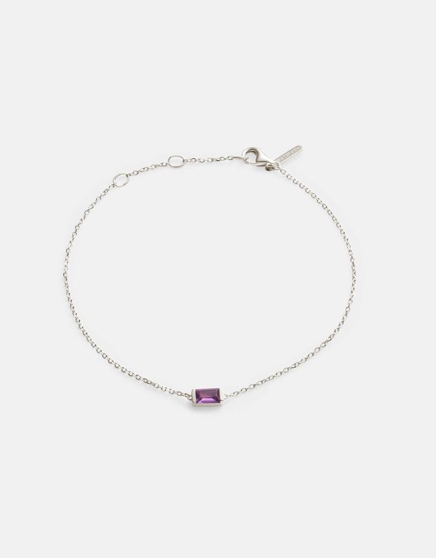 Kirstin Ash - Baguette Birthstone Bracelet February Amethyst