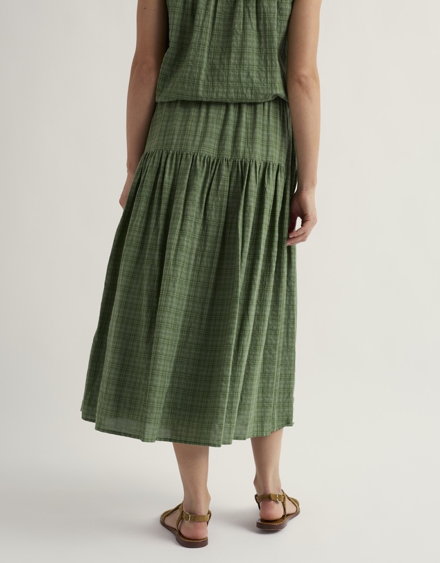 Seasalt - Seasalt Cornwall Green Purslane Tiered Midi Skirt