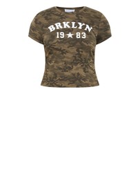 City Chic - Micro Camo Print Tee