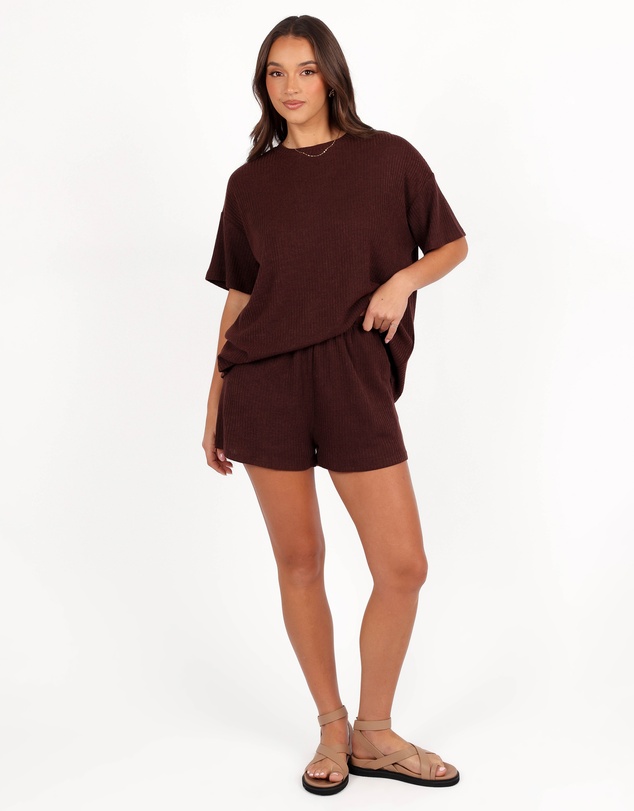 Petal & Pup - Granger Knit Short Set - Chocolate Brown