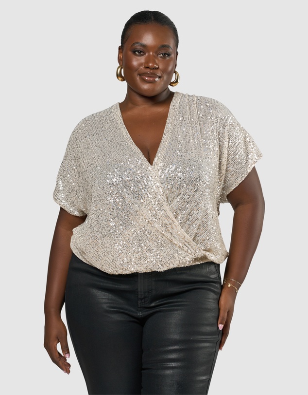 Pink Dusk by Curve Project - Flashy Sequin Top