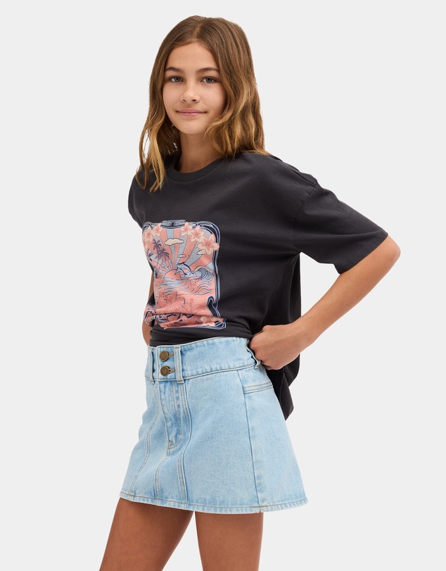 Billabong Kids - Girls 6 to 16 Sunset Drift Denim Skirt