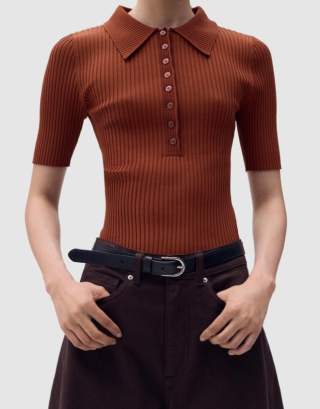 M.N.G - Polo-Neck Ribbed Sweater