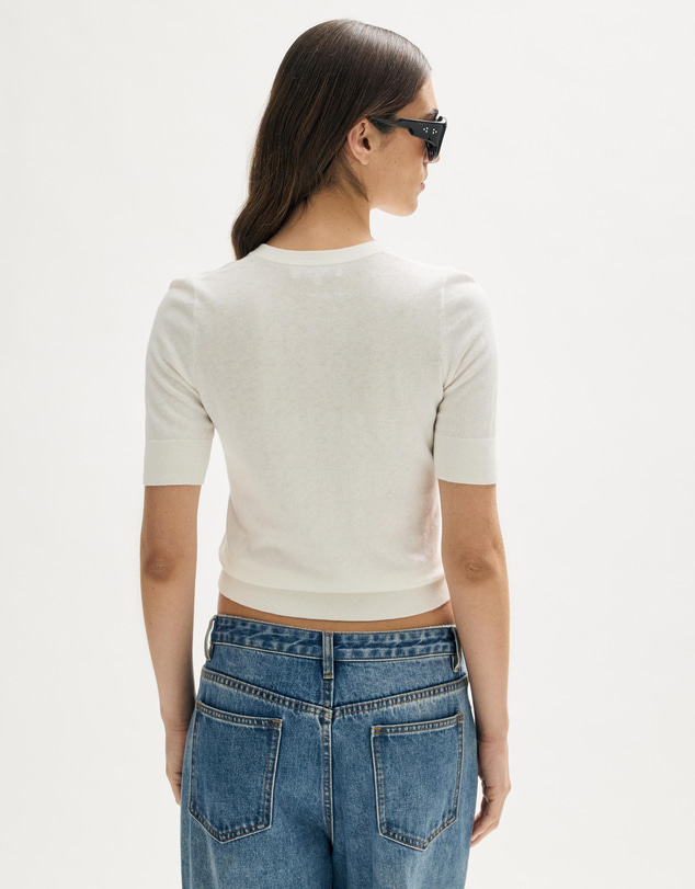Minima Esenciales - Rilo Organic Cotton Cashmere V Neck T-Shirt