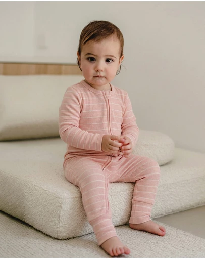 Kynd Baby - Organic Cotton Waffle in Pearl Stripe