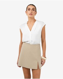 Forcast - Adelaide V-Neck Cap Sleeve Top