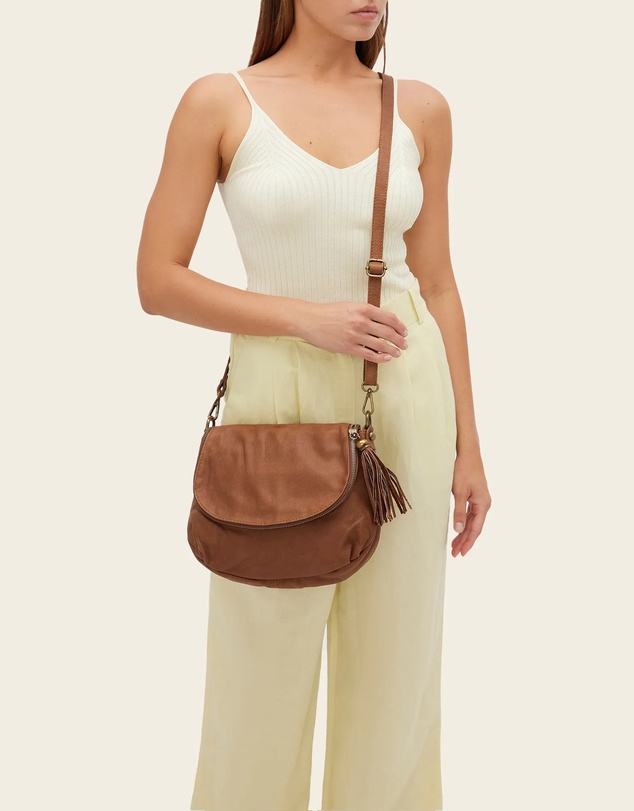 Florence - Vasarino Brown Leather Crossbody Bag