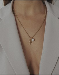 Zahar - Pearl Letter F Necklace