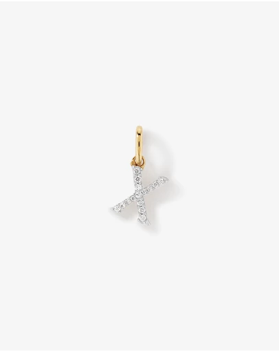 Michael Hill - Diamond Letter X Initial Pendant in 10kt Yellow Gold