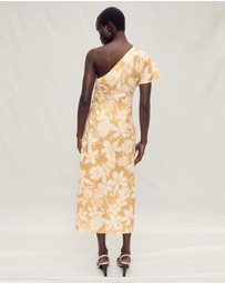 M.N.G - Parisi Asymmetrical Floral Linen Dress