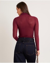 Alice In The Eve - Tae Twist Detail Mesh Turtleneck