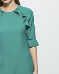 Sosandar - Ruffle Trim Detail Shift Dress