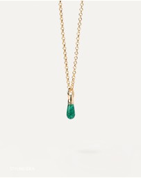 PDPAOLA - Green Aventurine Drop Pendant Necklace