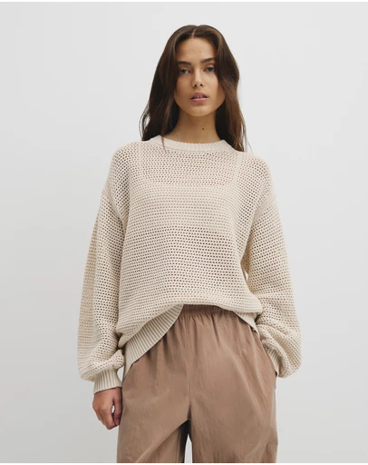 Country Road - Longsleeve Relaxed Crochet Knit