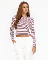 Dazie - Blush LS Stripe T-Shirt