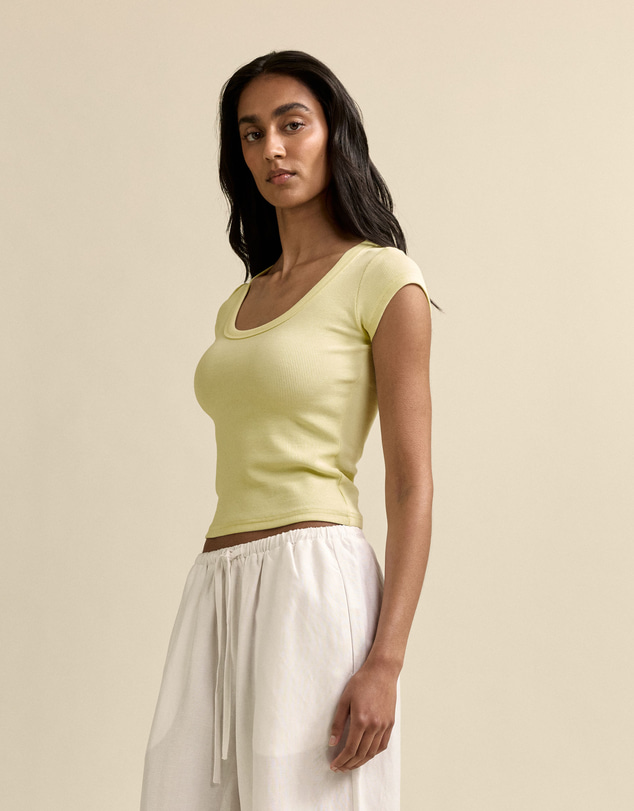 MVN - Ribbed Scoop Neck Top